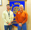Joseph Longstreet (left) is pictured with Rotary Club of Table Rock Lake Vice-President Mark Hyde (right).
